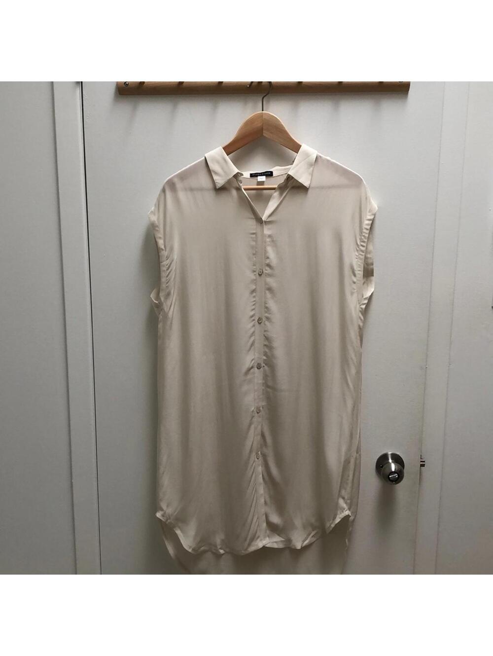 Eileen Fisher 100% Silk tunic top - white - S